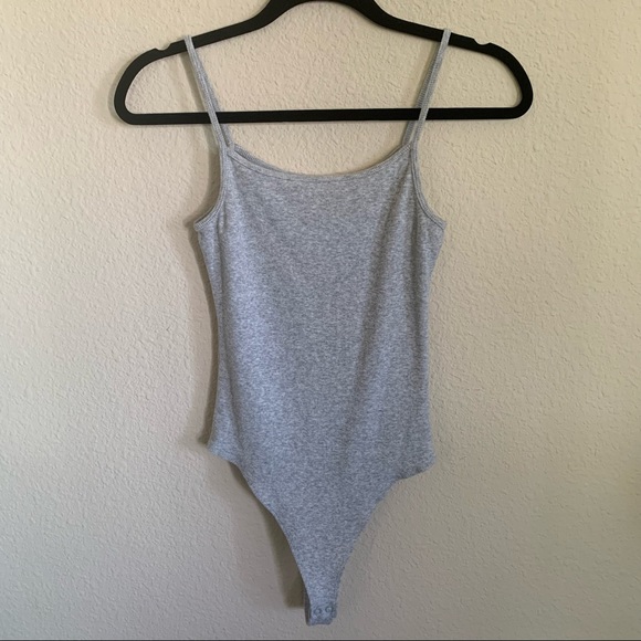 Dip Heather Gray Ribbed Bodysuit - Picture 1 of 9